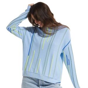 Zaket & Plover Cashmere Cotton Stripe Lightweight Boxy Boatneck xsmall